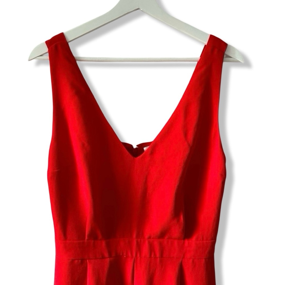 Sezane Vanille Sleeveless V-Neck Jumpsuit | Red Coral | Size 36 | US 4 - Picture 6 of 16